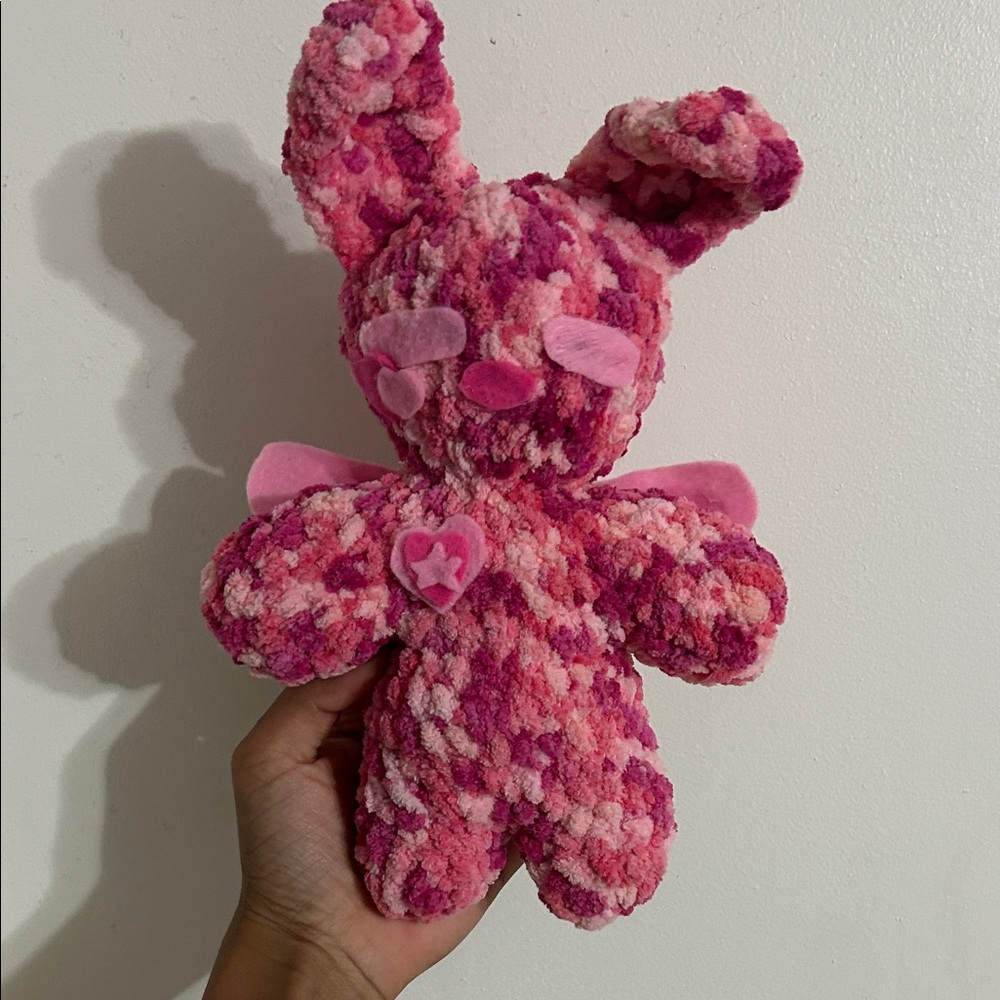 Pink Handmade bunny angel plush